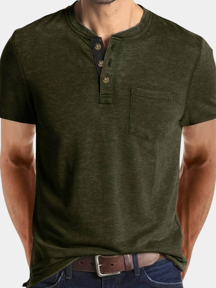 GABRIEL™ | T-shirt homme à patte de boutonnage