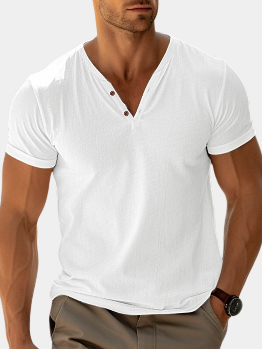 GABRIEL™ | Chemise homme coupe ajustée à col en V
