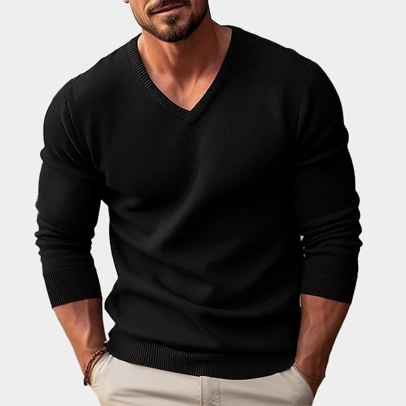 GABRIEL™ | Pull en maille acrylique à col en V pour homme
