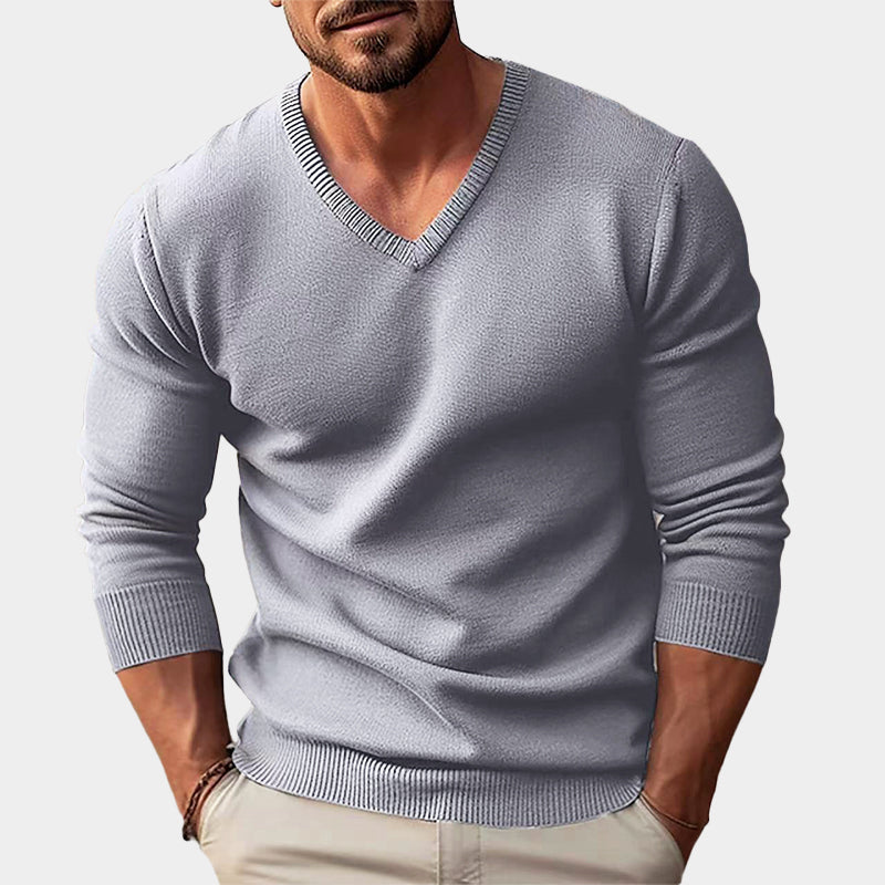 GABRIEL™ | Pull en maille acrylique à col en V pour homme