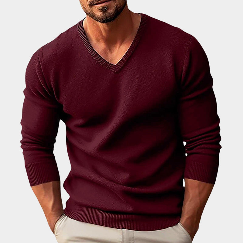 GABRIEL™ | Pull en maille acrylique à col en V pour homme