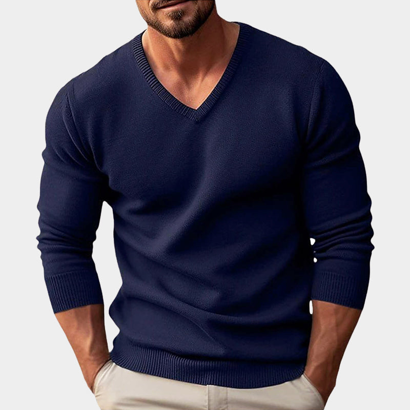 GABRIEL™ | Pull en maille acrylique à col en V pour homme