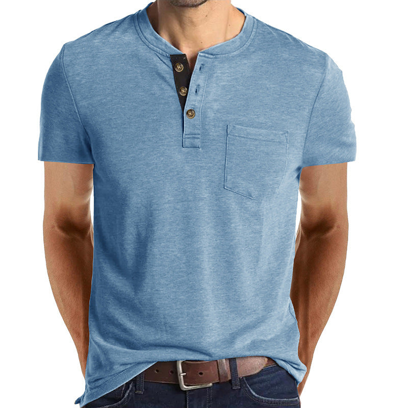 GABRIEL™ | T-shirt homme à patte de boutonnage
