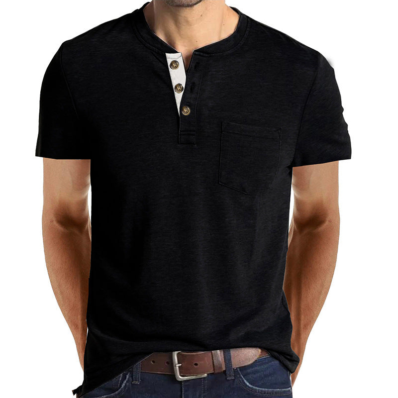 GABRIEL™ | T-shirt homme à patte de boutonnage