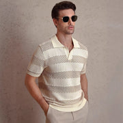GABRIEL™ | Polo rayé pour homme à col ouvert