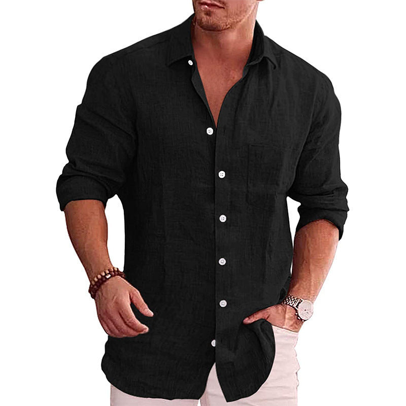 GABRIEL™ | Chemise à manches longues pour homme en coton et lin