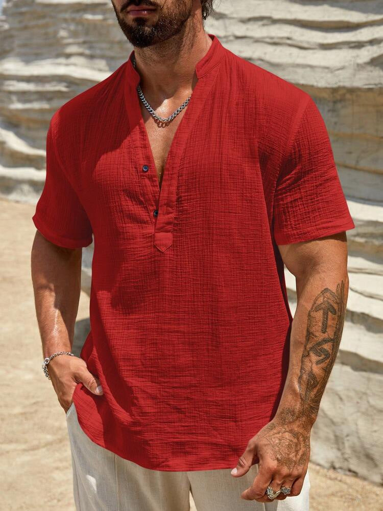 GABRIEL™ | Chemise en lin pour homme à col en V