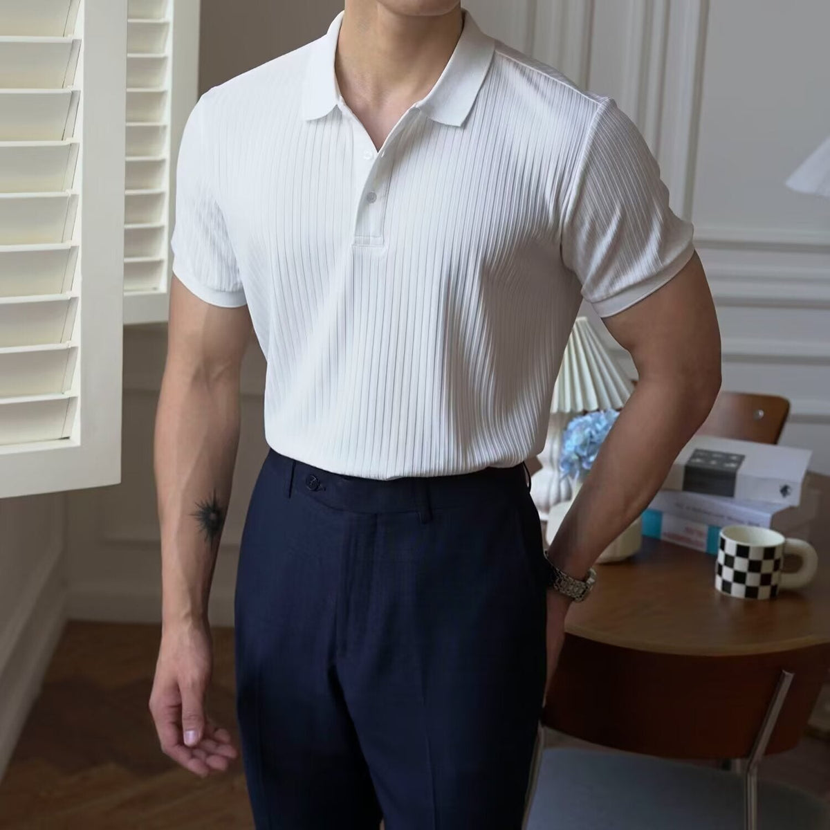 GABRIEL™ | Polo côtelé en coton pour homme