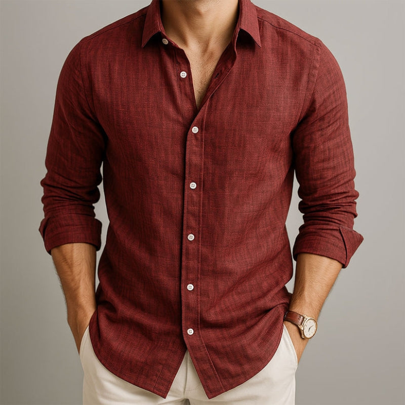 GABRIEL™ | Chemise à manches longues pour homme en coton et lin