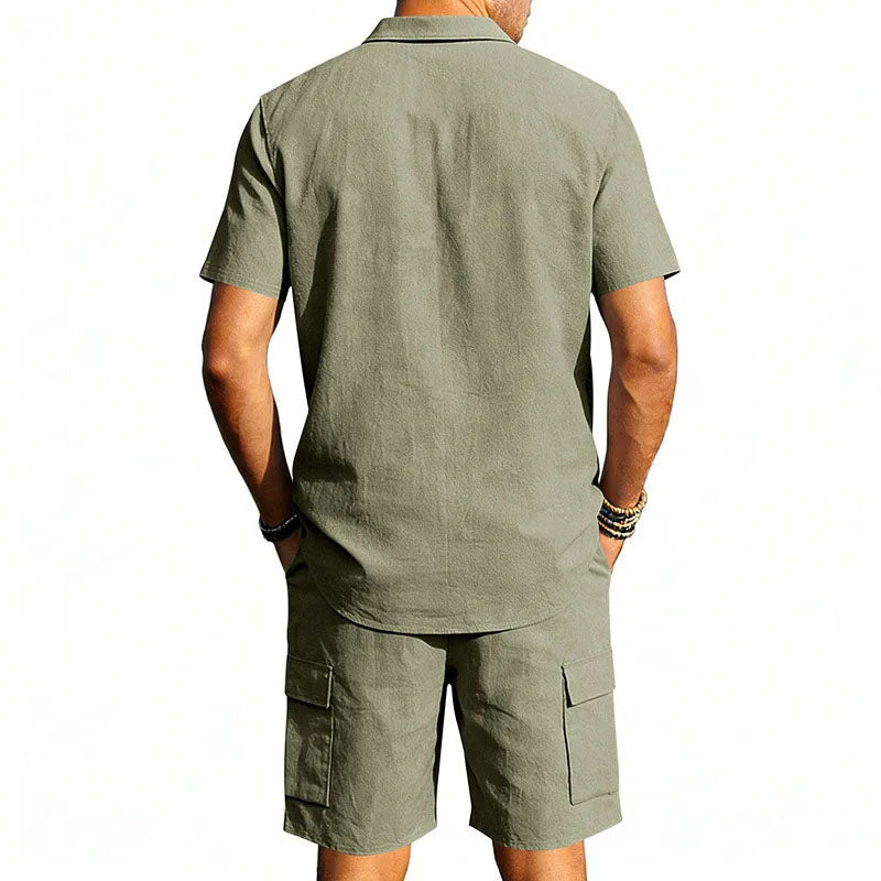 GABRIEL™ | Ensemble chemise et short à poches utilitaires pour homme