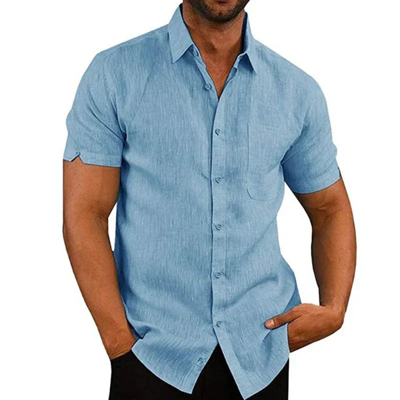GABRIEL™ | Chemise en lin à manches courtes pour homme