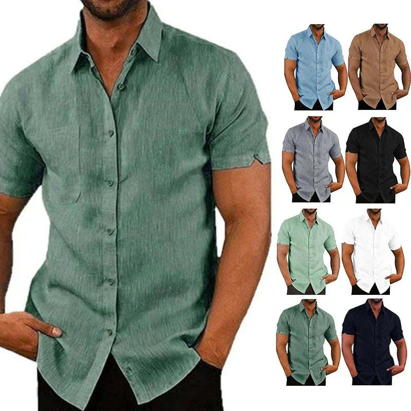 GABRIEL™ | Chemise en lin à manches courtes pour homme