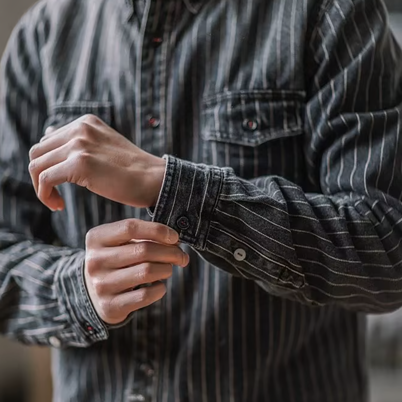 GABRIEL™ | Chemise Denim Rayée