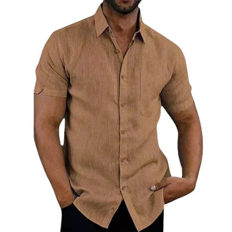 GABRIEL™ | Chemise en lin à manches courtes pour homme