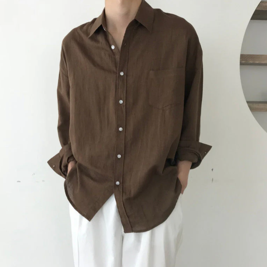 GABRIEL™ | Chemise homme Spargi en lin avec poche