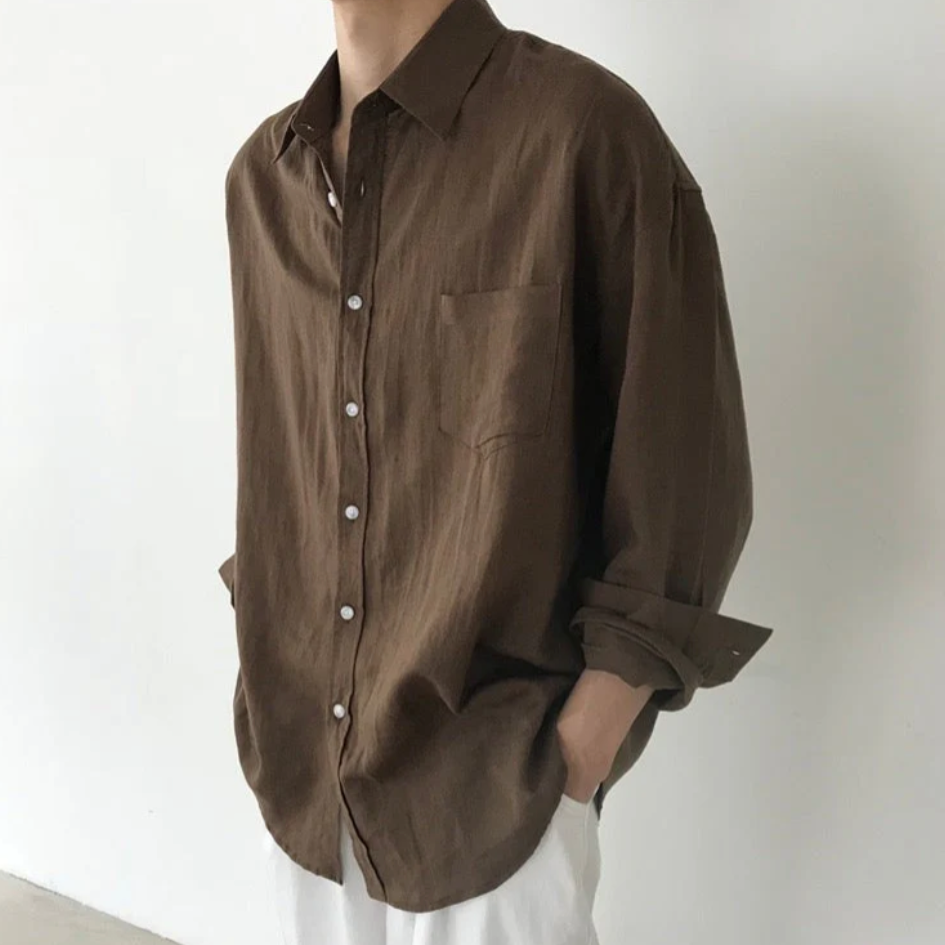 GABRIEL™ | Chemise homme Spargi en lin avec poche