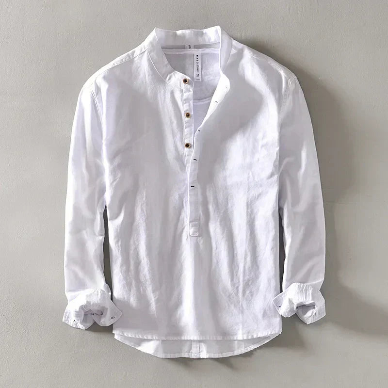 GABRIEL™ | Chemise Lin Sans Col