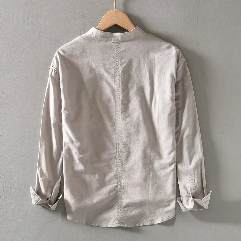 GABRIEL™ | Chemise Lin Sans Col