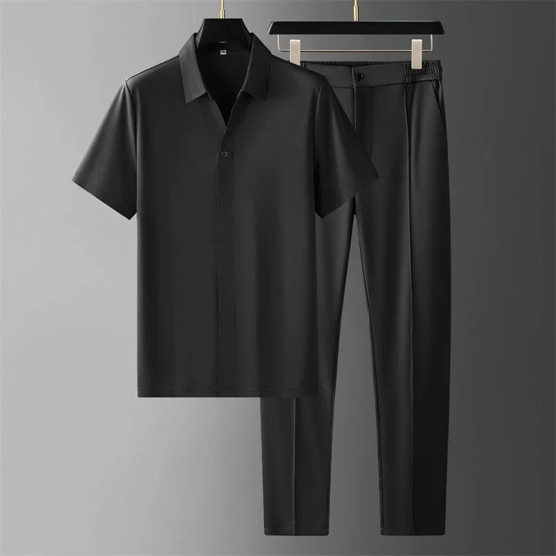GABRIEL™ | Ensemble homme chemise à col en V et pantalon
