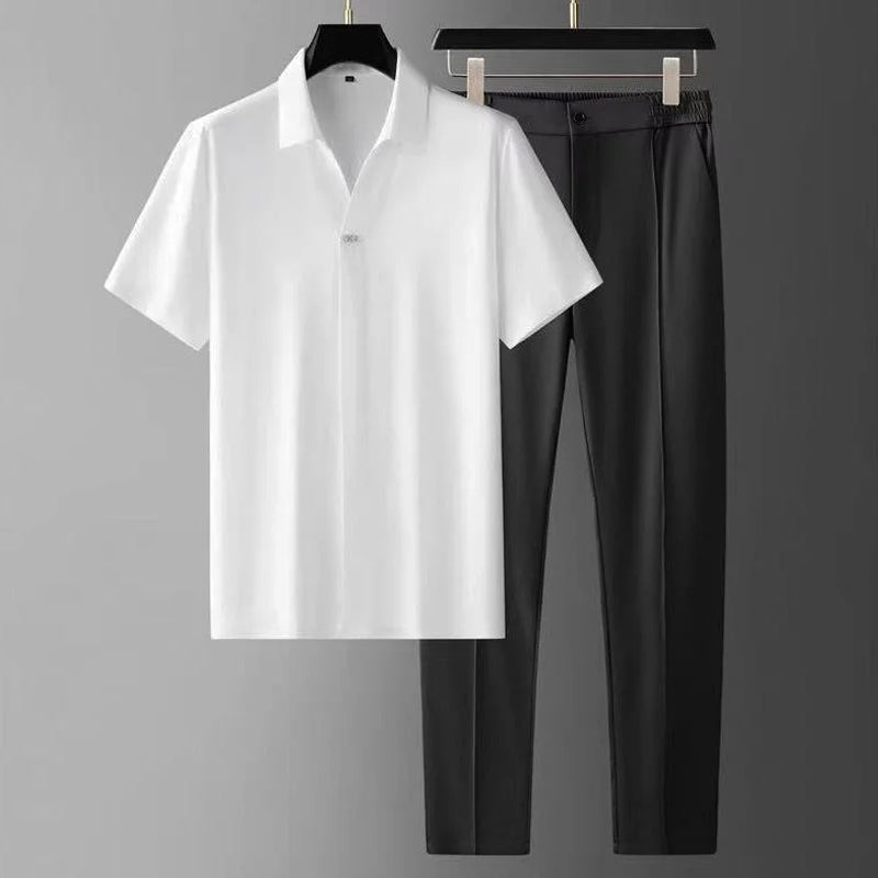 GABRIEL™ | Ensemble homme chemise à col en V et pantalon