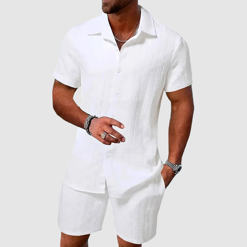 GABRIEL™ | Ensemble Chemise Short Texturé