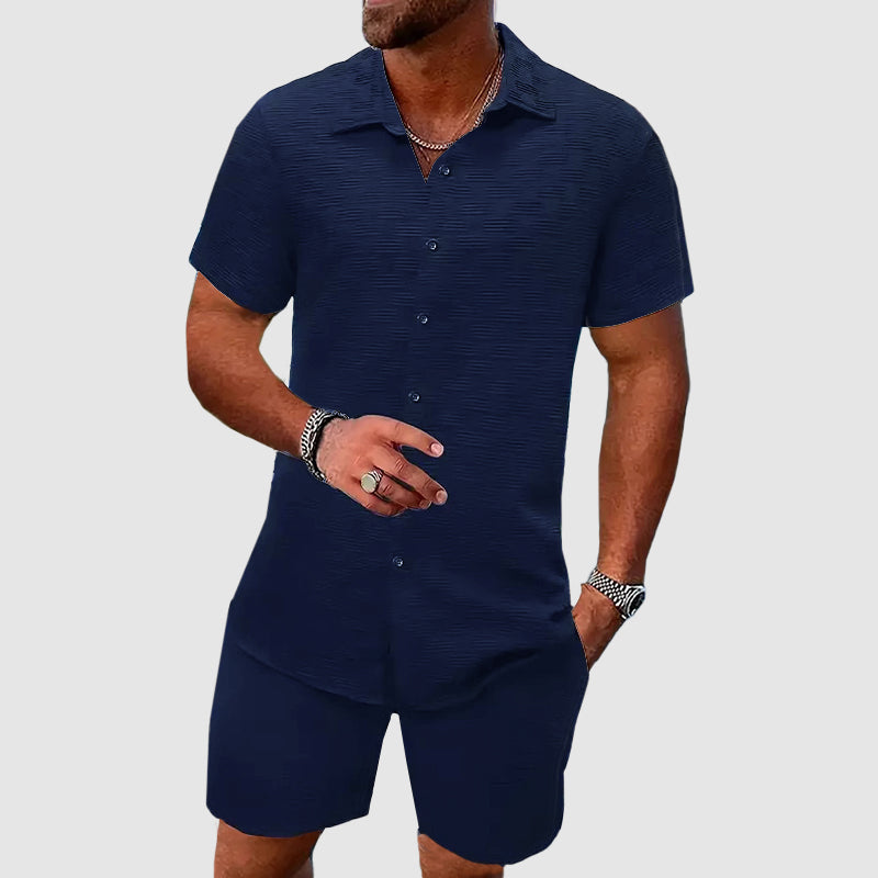 GABRIEL™ | Ensemble Chemise Short Texturé