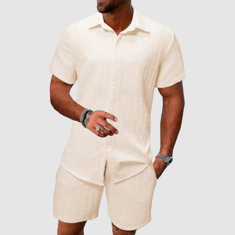 GABRIEL™ | Ensemble Chemise Short Texturé