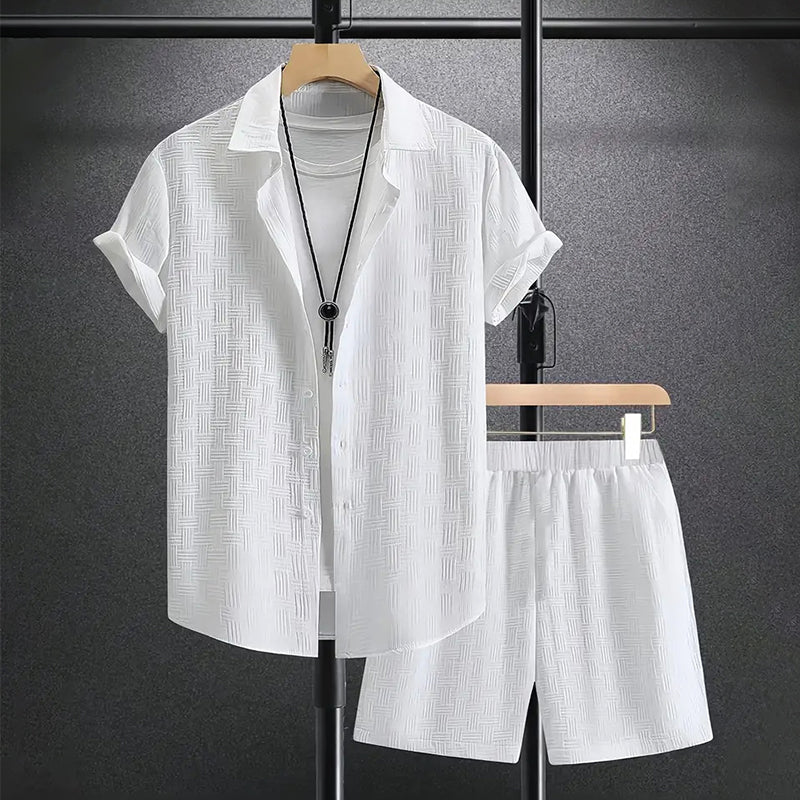 GABRIEL™ | Ensemble Chemise Short Texturé