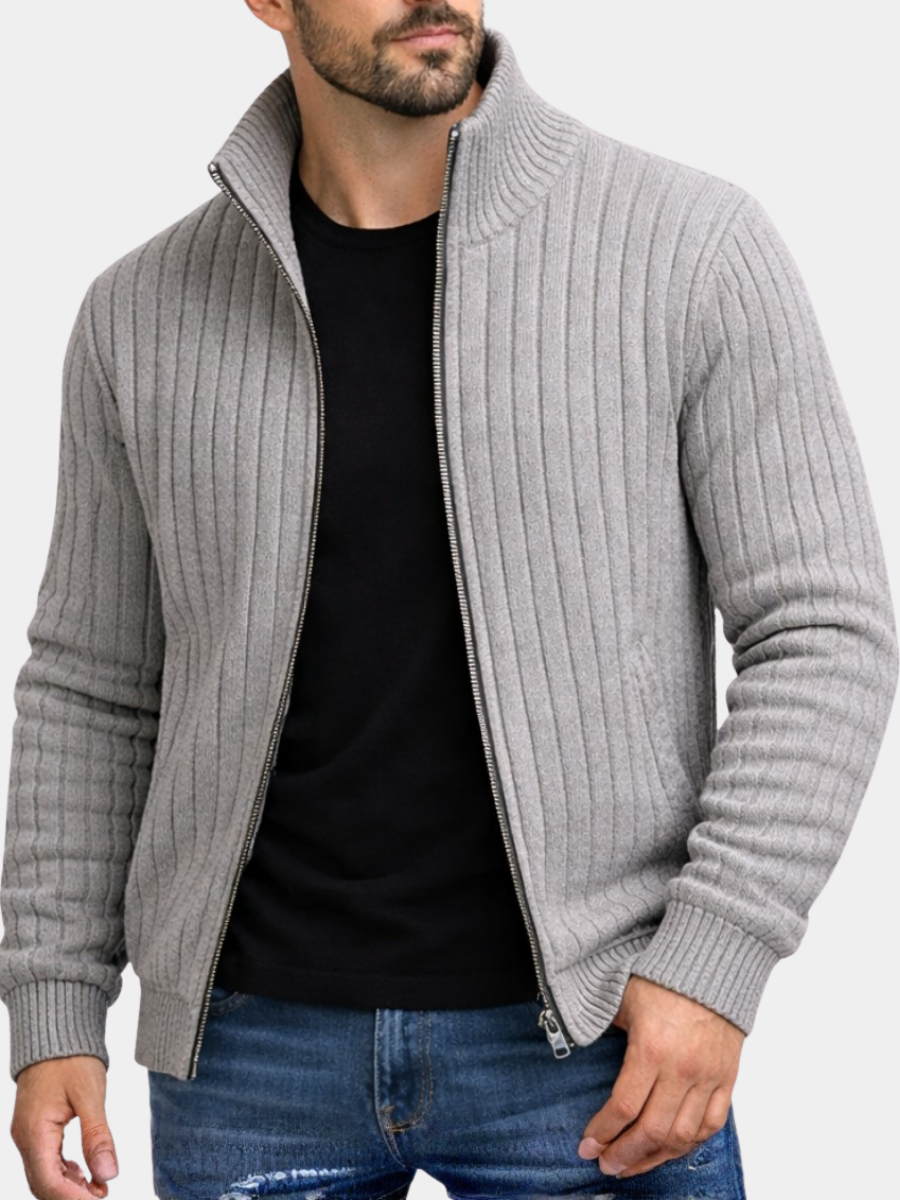 GABRIEL™ | Cardigan zippé côtelé