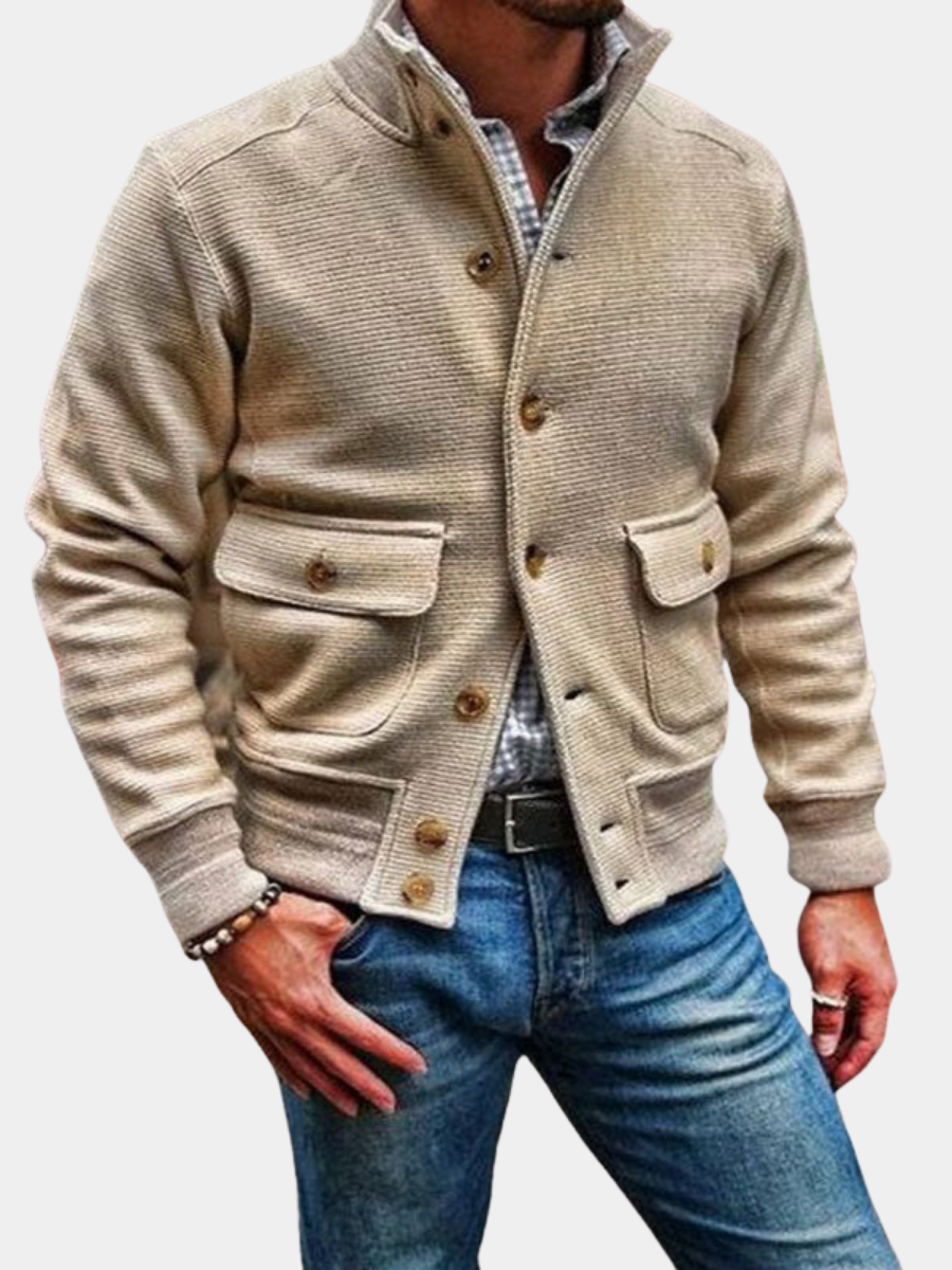 GABRIEL™ | Veste Maille Col Montant