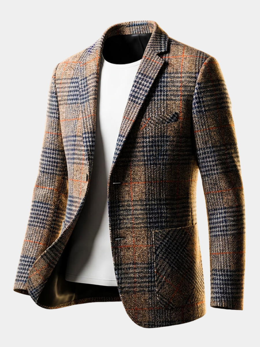 GABRIEL™ | Blazer homme en tweed à motif pied-de-poule
