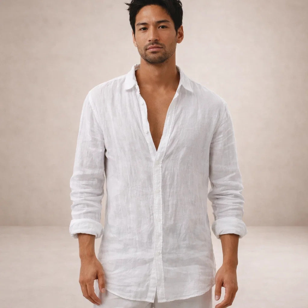 GABRIEL™ | Chemise en lin à col ouvert