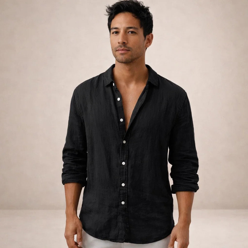 GABRIEL™ | Chemise en lin à col ouvert
