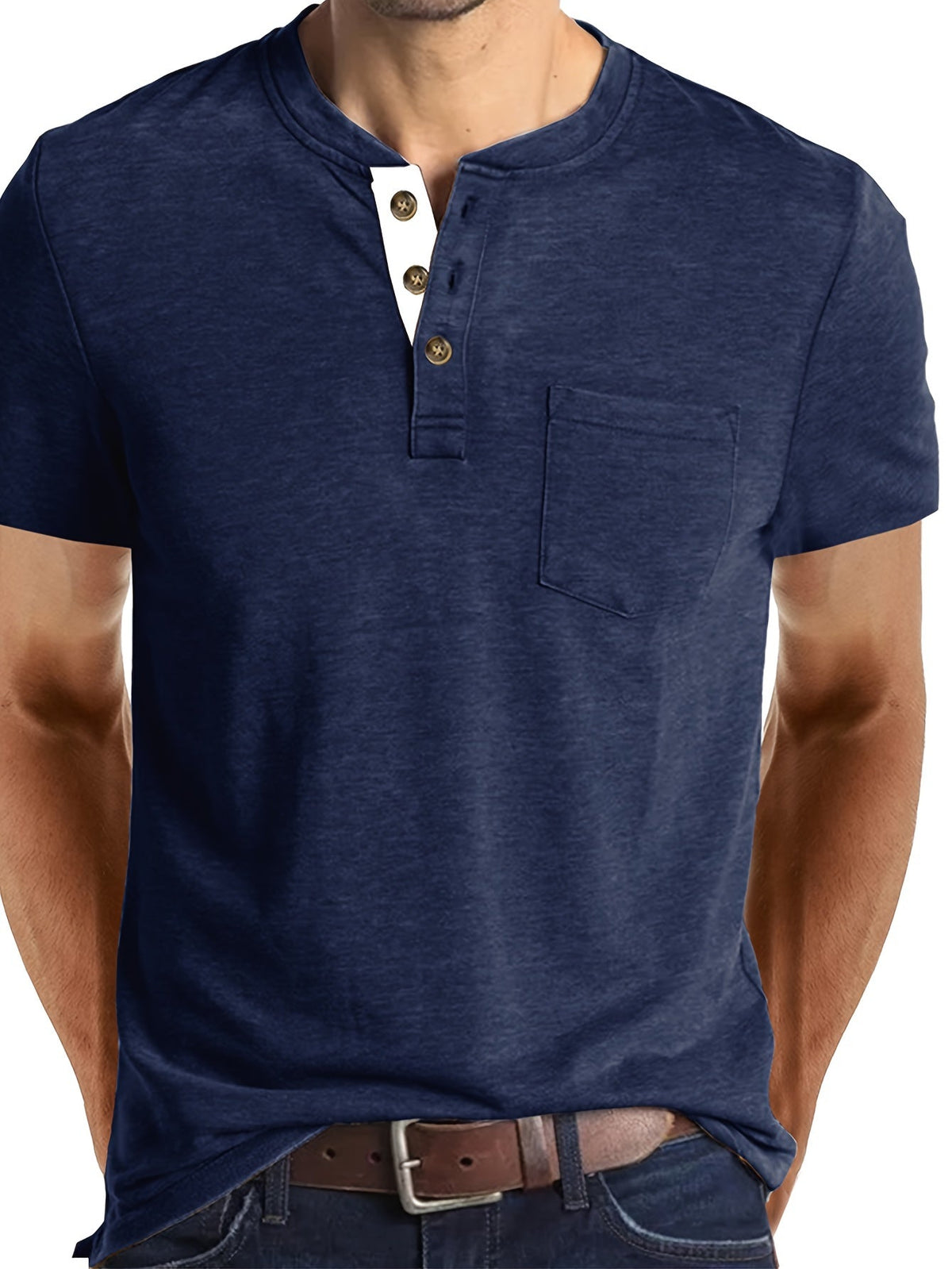GABRIEL™ | T-shirt homme à patte de boutonnage