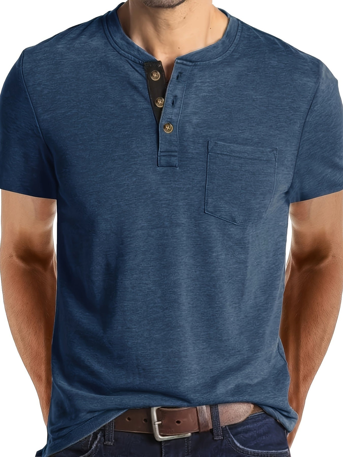 GABRIEL™ | T-shirt homme à patte de boutonnage