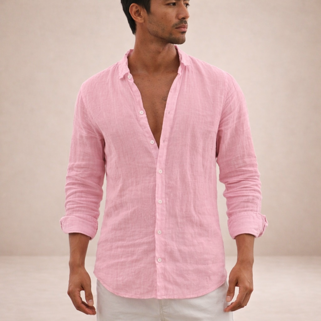 GABRIEL™ | Chemise en lin à col ouvert