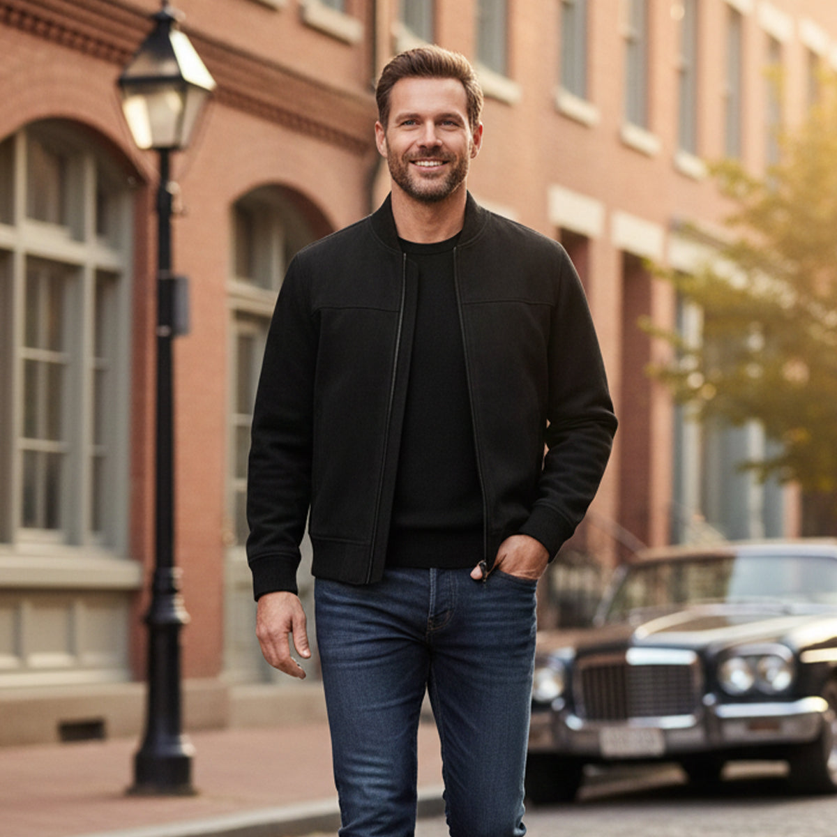 GABRIEL™ | Bomber Suède Minimaliste