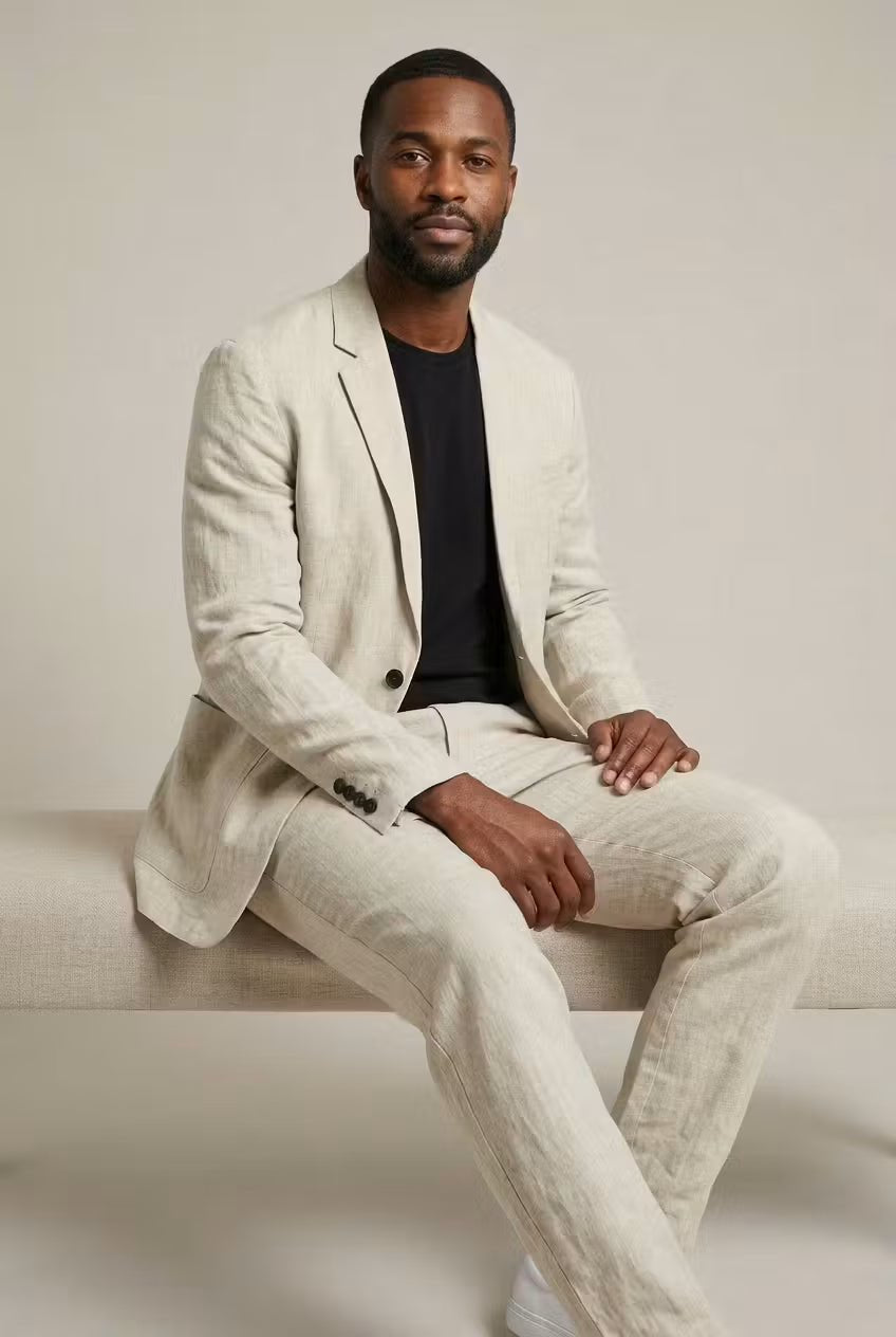 GABRIEL™ | Costume homme en acétate et lin