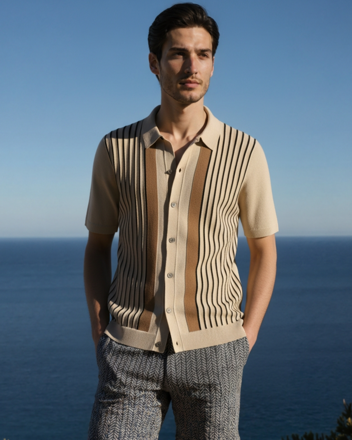 GABRIEL™ | Polo Maille Rayé