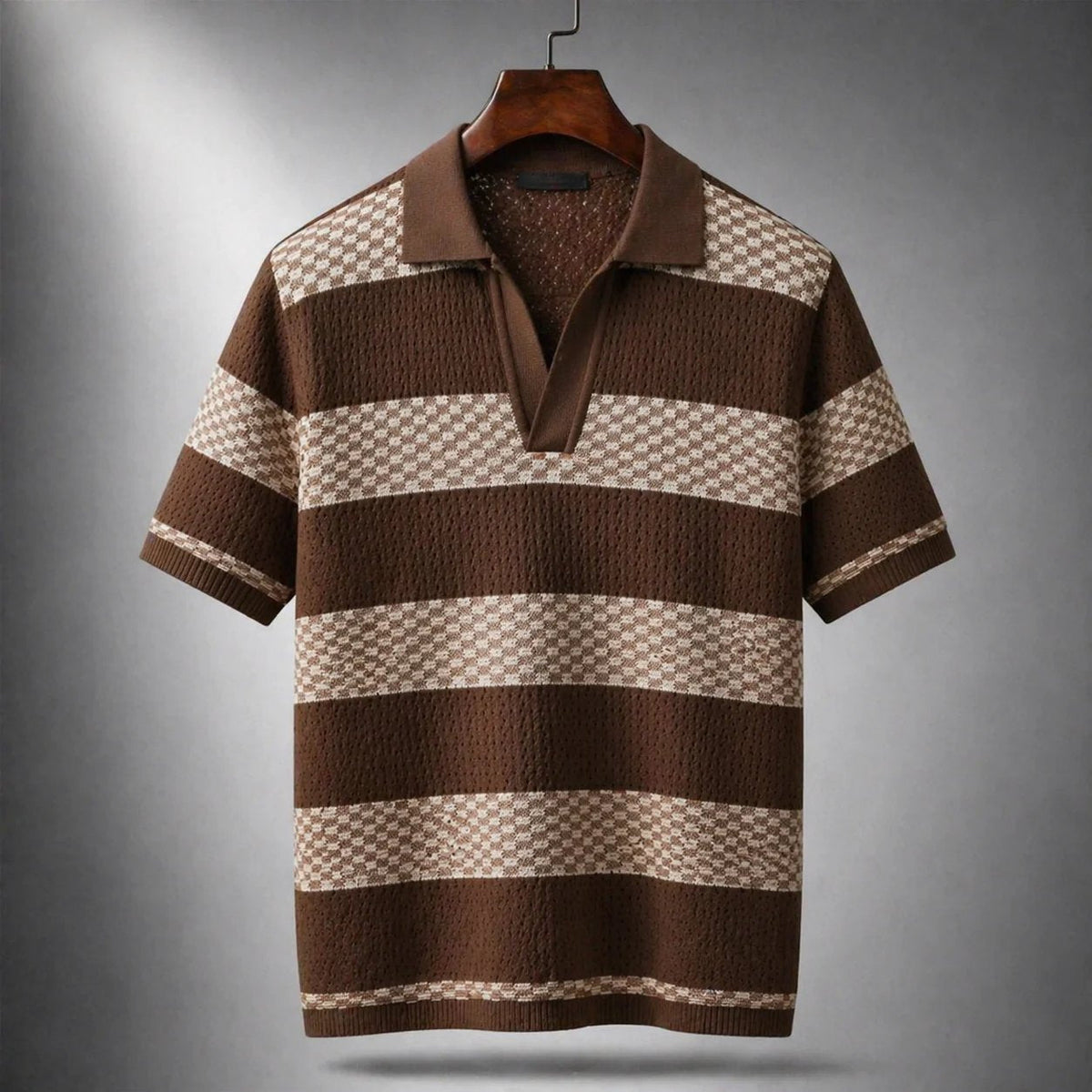 GABRIEL™ | Polo rayé pour homme à col ouvert