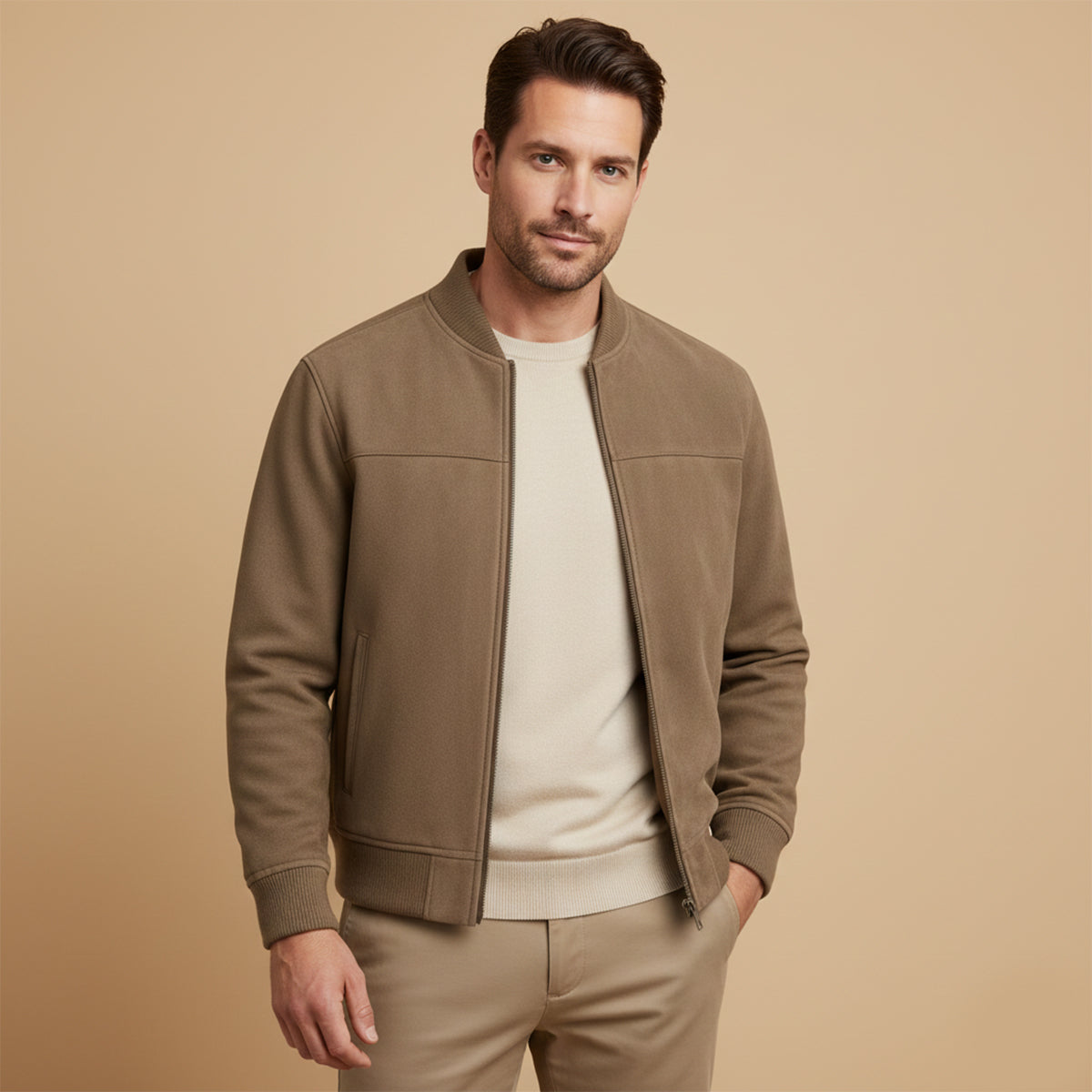 GABRIEL™ | Bomber Suède Minimaliste