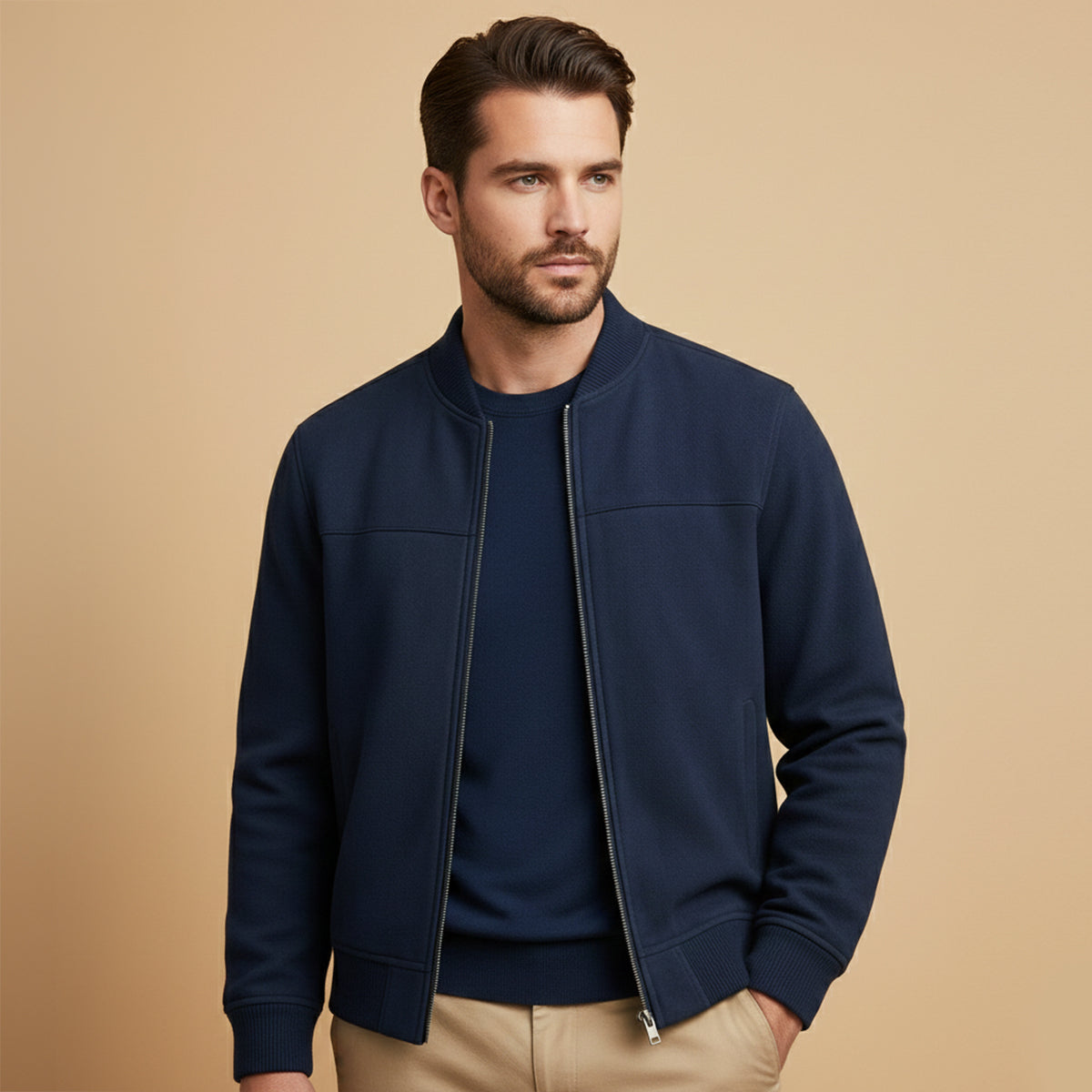 GABRIEL™ | Bomber Suède Minimaliste